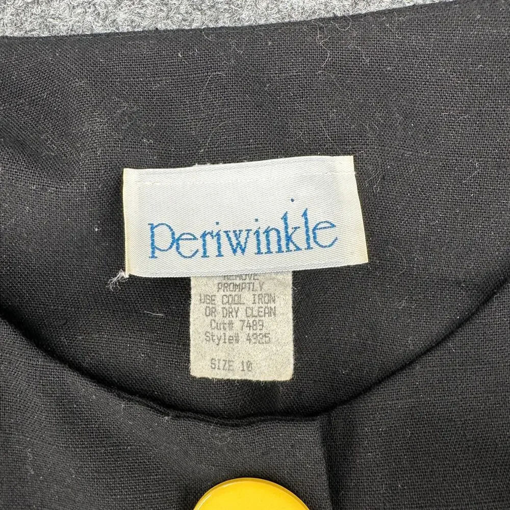 Vintage 90s Black Midi Dress Color Button Mod Minimalist Art Teacher - Picture 4 of 5
